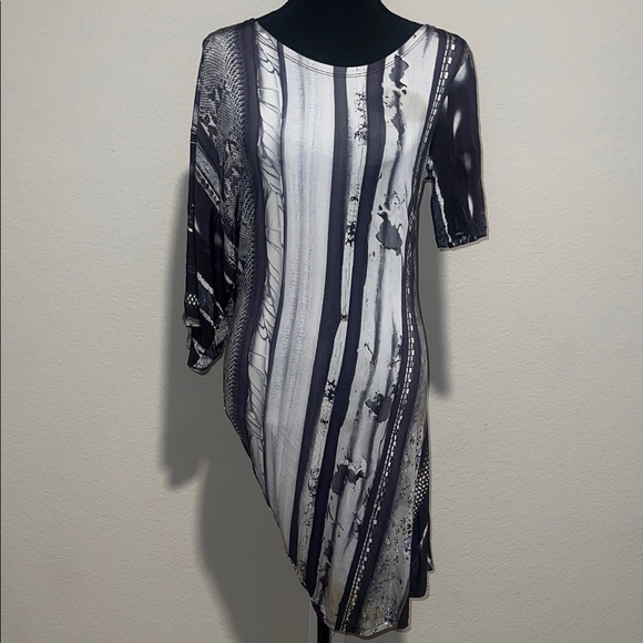MM6 Maison Martin Margiela Monochrome Asymmetrical Dress - Picture 1 of 7